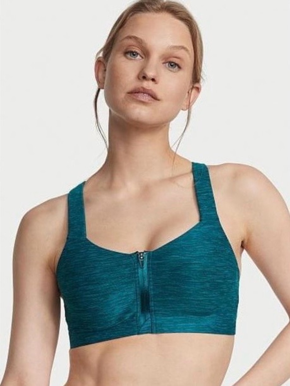 Victoria’s Secret Knockout Front-Close Sports Bra 34DDD Teal High Impact - Picture 1 of 4